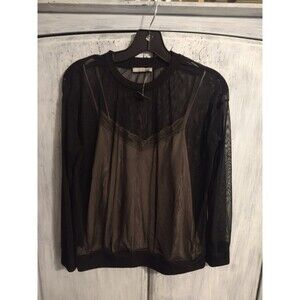 Zara  sheer Long Sleeve top Sm Retro Edgy Romance Feminine